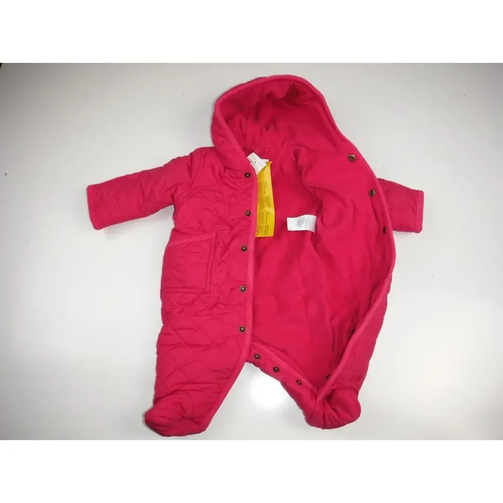 Polo Ralph Lauren Baby Girl's Quilted Snow Suit Bunting Size 9 M Pink